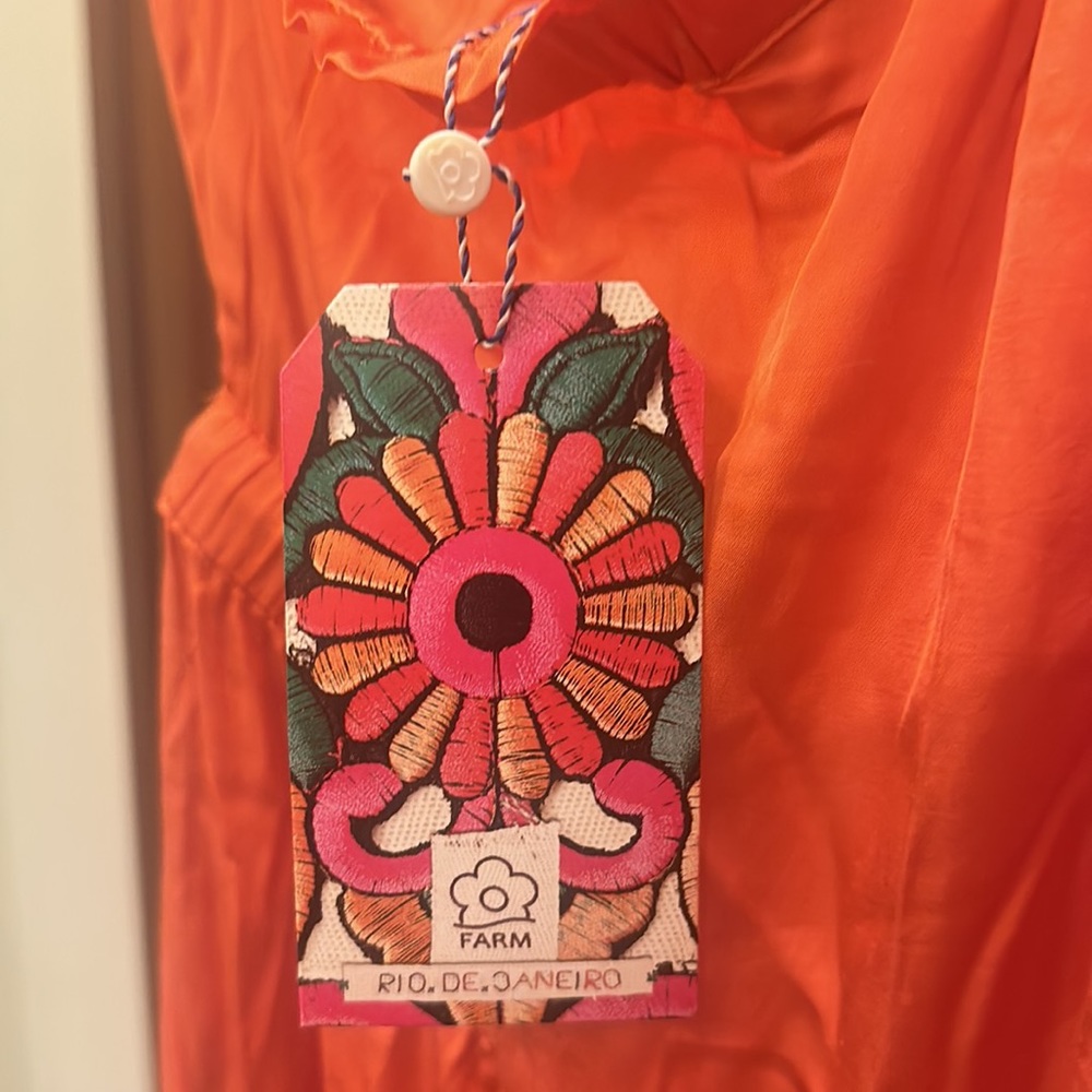 Farm Rio One Shoulder Jumpsuit in Orange NEW - Picture 13 of 14